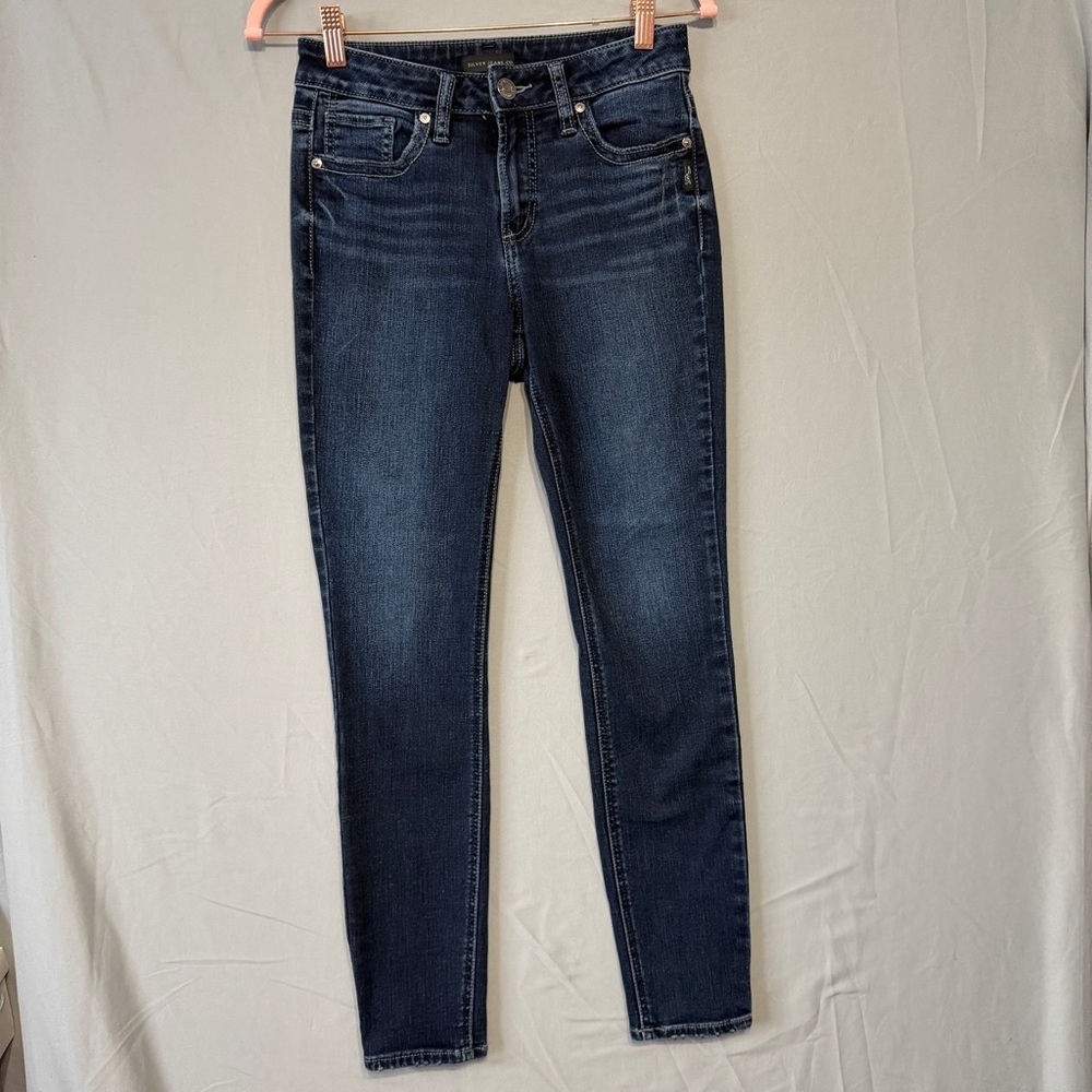 Silver Jeans Womens Suki Skinny Dark Wash Denim Size 27 Neutral Everyday Edgy